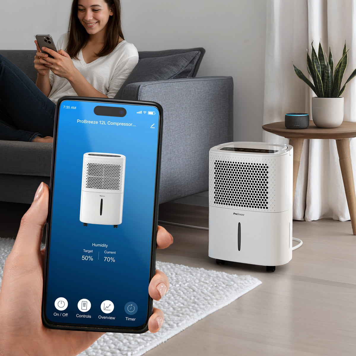 12L Dehumidifier with Built-in Humidistat with Smart App Control