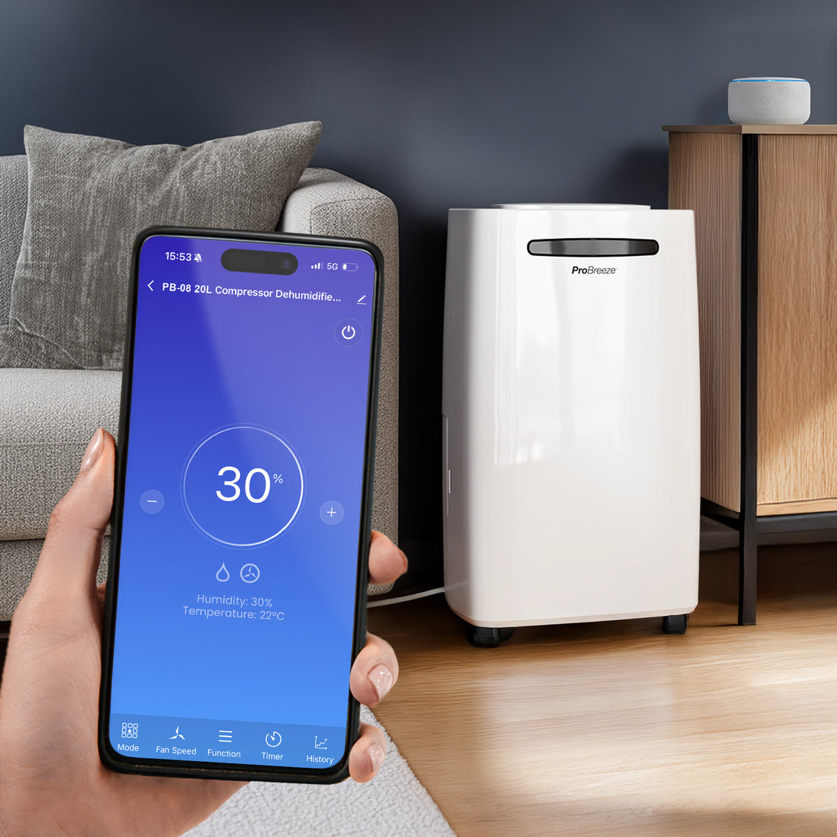 20L Dehumidifier with Max Extraction, Laundry Mode and Smart App Control