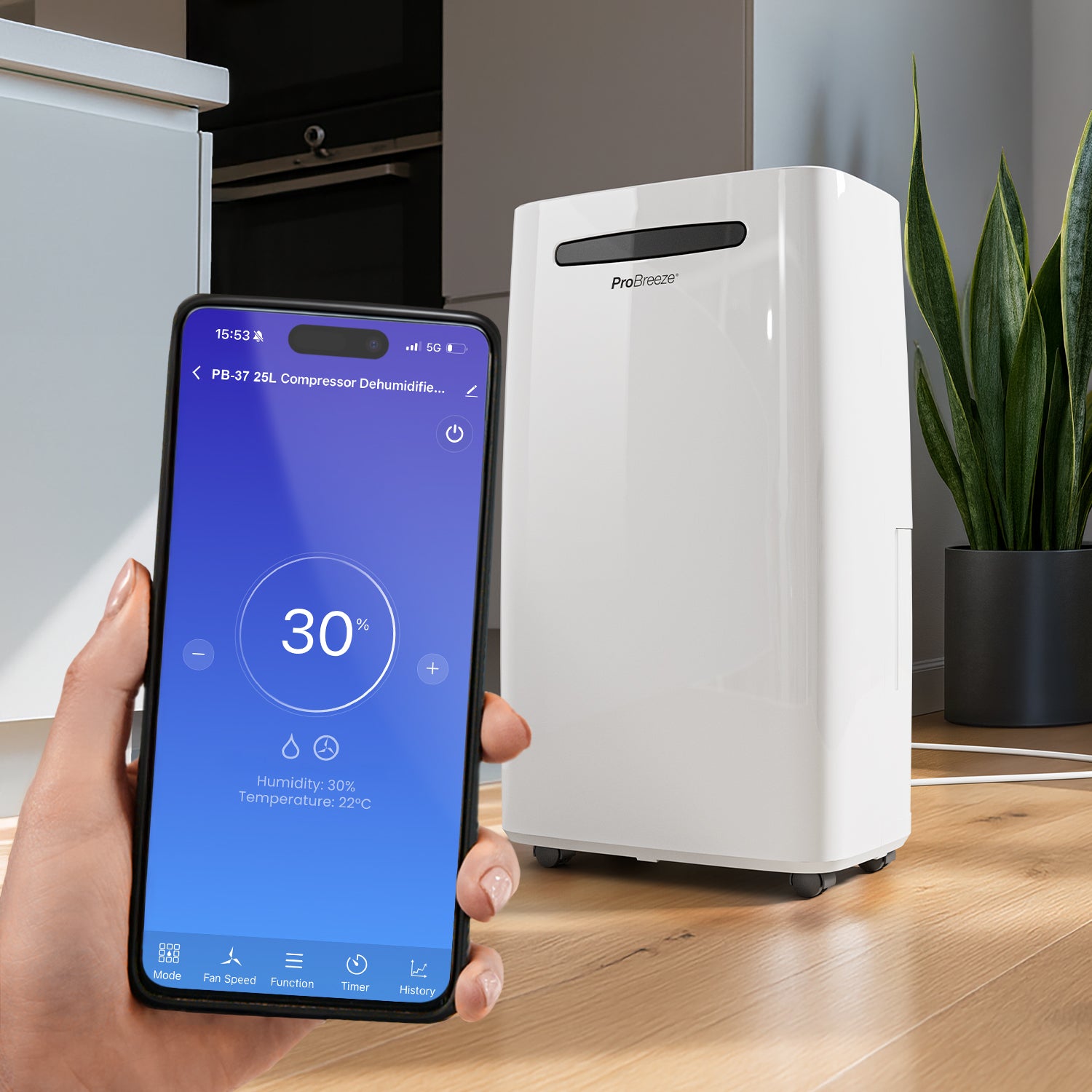 25L Dehumidifier Max Extraction with Laundry Mode and Smart App Control