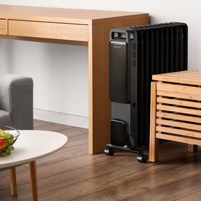 OmniWarm 2500W Oil Filled Radiator with Digital Display and Smart App Control - Black