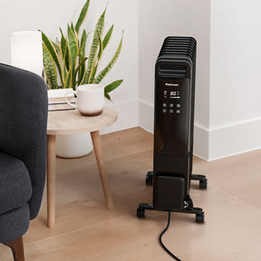 OmniWarm 2500W Oil Filled Radiator with Digital Display and Smart App Control - Black